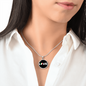 Italian Love With Black Circle Pendant Necklace