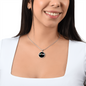 Italian Love With Black Circle Pendant Necklace