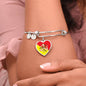 Sicilian Flag with Heart Charm Bangle in Stainless Steel & Gold option