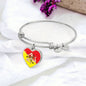 Sicilian Flag with Heart Charm Bangle in Stainless Steel & Gold option