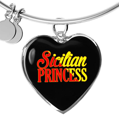 Sicilian Princess Heart Charm Bangle