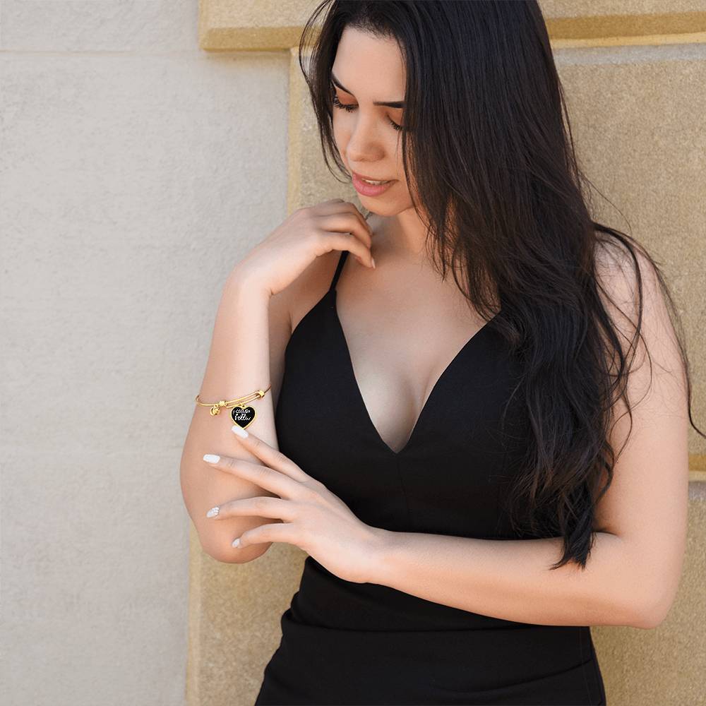 Ciao Bella with Heart Charm Bangle in Black