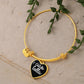 Ciao Bella with Heart Charm Bangle in Black