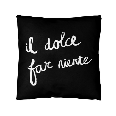 Sweetness of Doing Nothing Throw Pillow Cover with Insert - Black SO