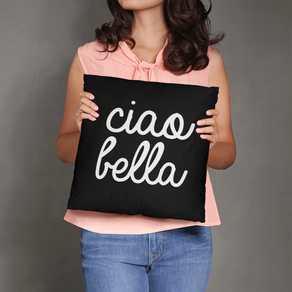 Ciao Bella Pillow Cover with Insert - Black SO