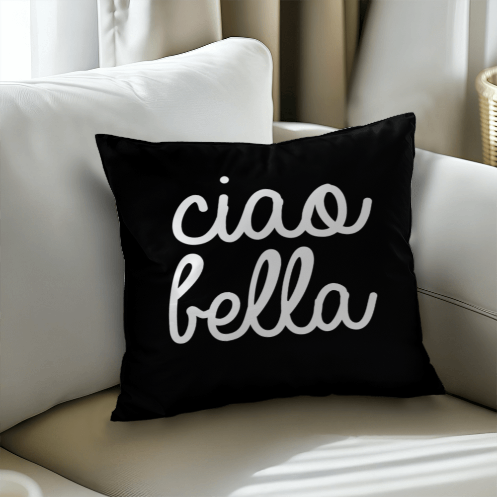 Ciao Bella Pillow Cover with Insert - Black SO