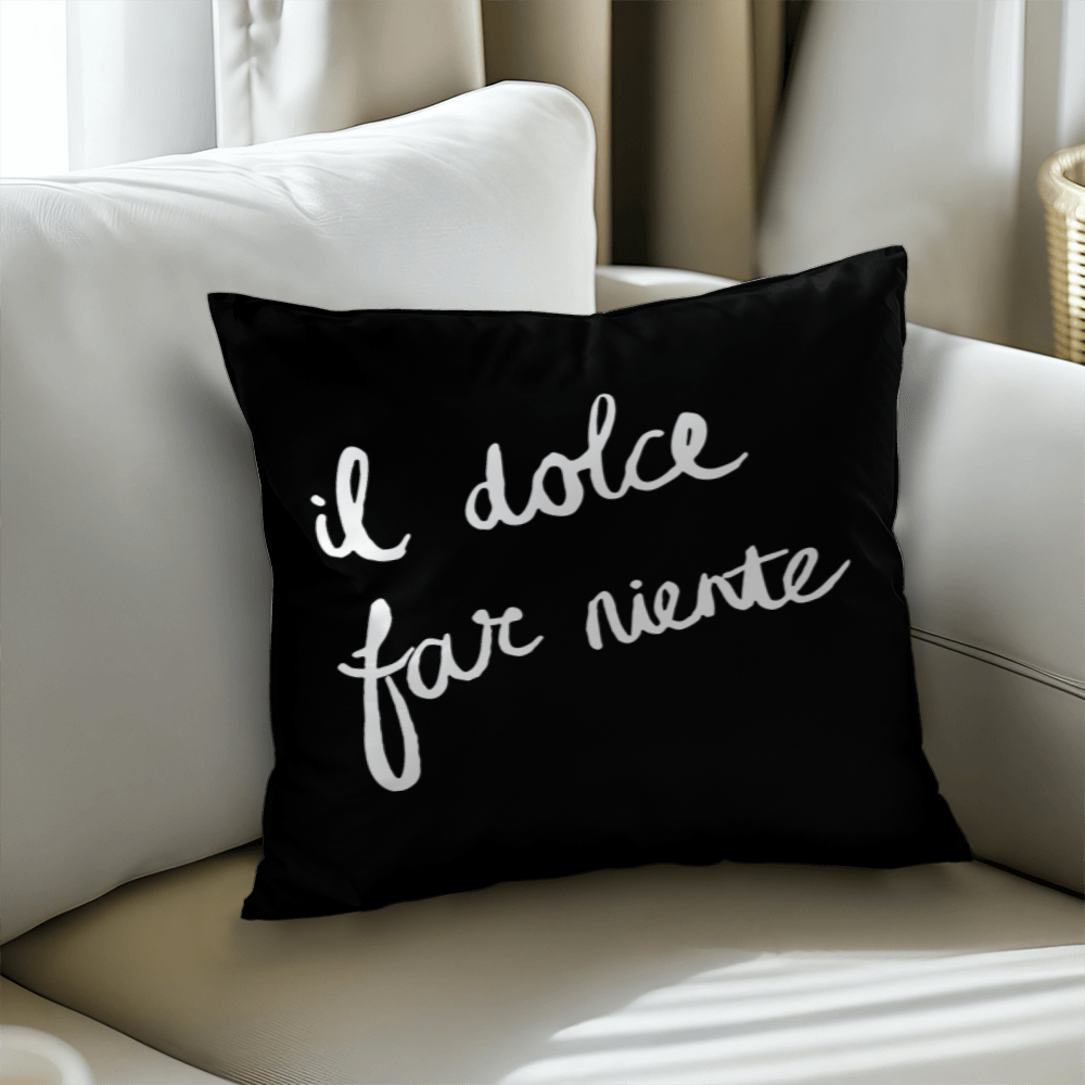 Sweetness of Doing Nothing Throw Pillow Cover with Insert - Black SO