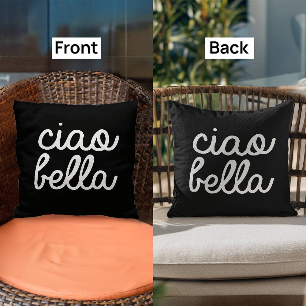 Ciao Bella Pillow Cover with Insert - Black SO