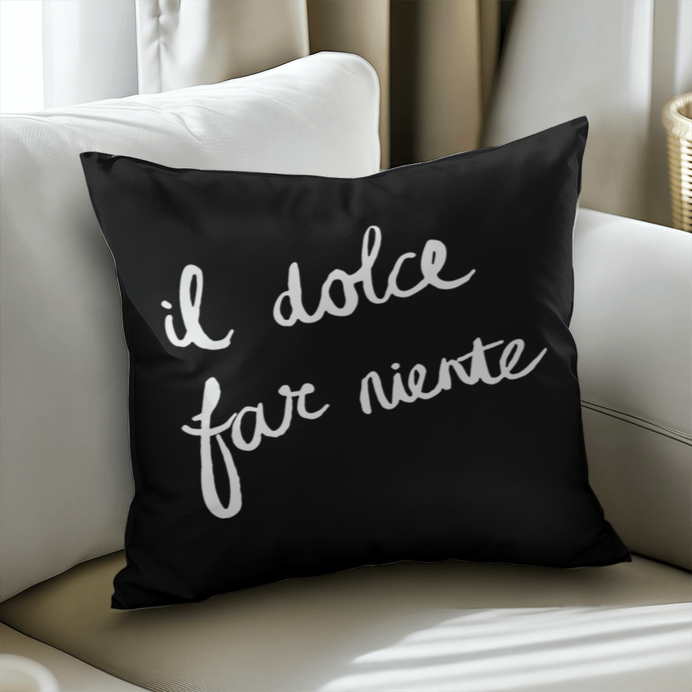 Sweetness of Doing Nothing Throw Pillow Cover with Insert - Black SO