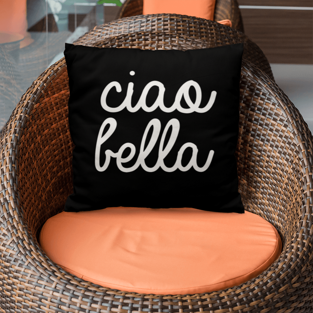 Ciao Bella Pillow Cover with Insert - Black SO