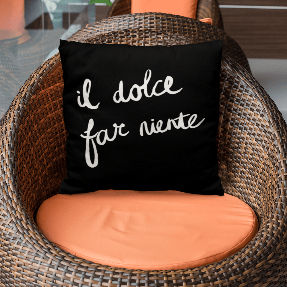 Sweetness of Doing Nothing Throw Pillow Cover with Insert - Black SO