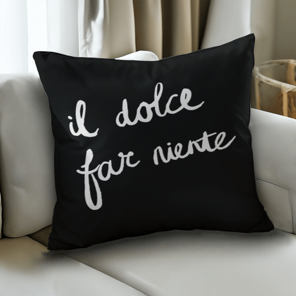 Sweetness of Doing Nothing Throw Pillow Cover with Insert - Black SO