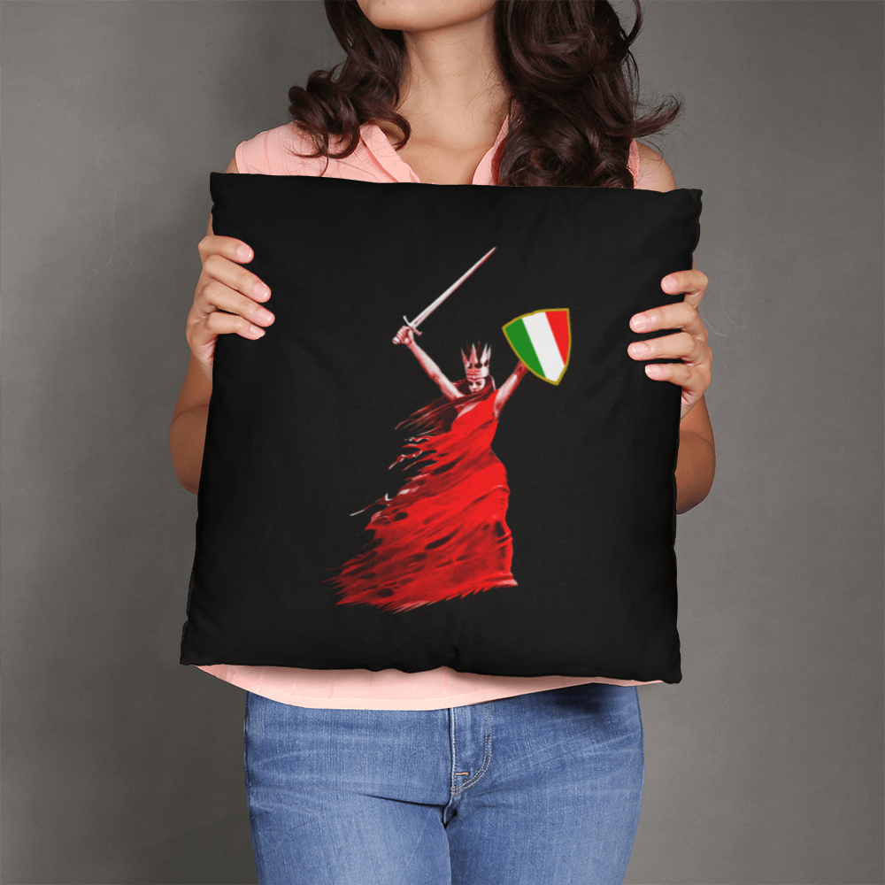 Italian Woman Warrior Throw Pillow with Insert - Decorative Set