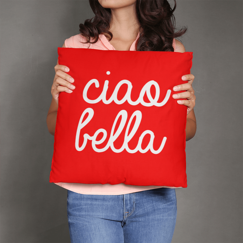 Ciao Bella Throw Pillow Cover with Insert - Red (SO)
