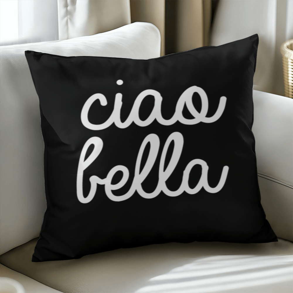 Ciao Bella Pillow Cover with Insert - Black SO