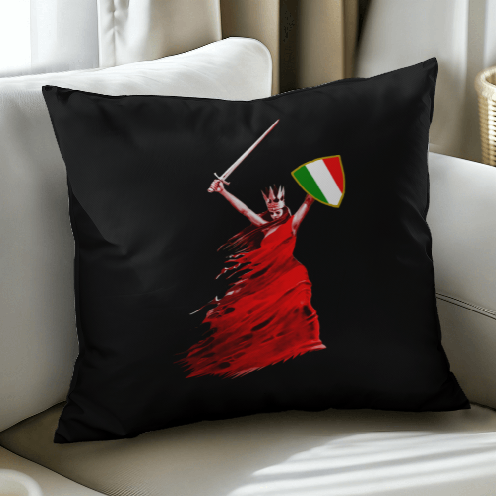 Italian Woman Warrior Throw Pillow with Insert - Decorative Set