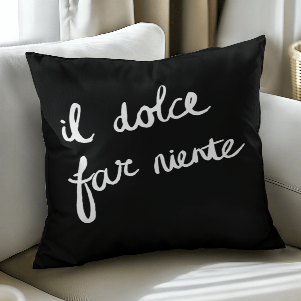 Sweetness of Doing Nothing Throw Pillow Cover with Insert - Black SO