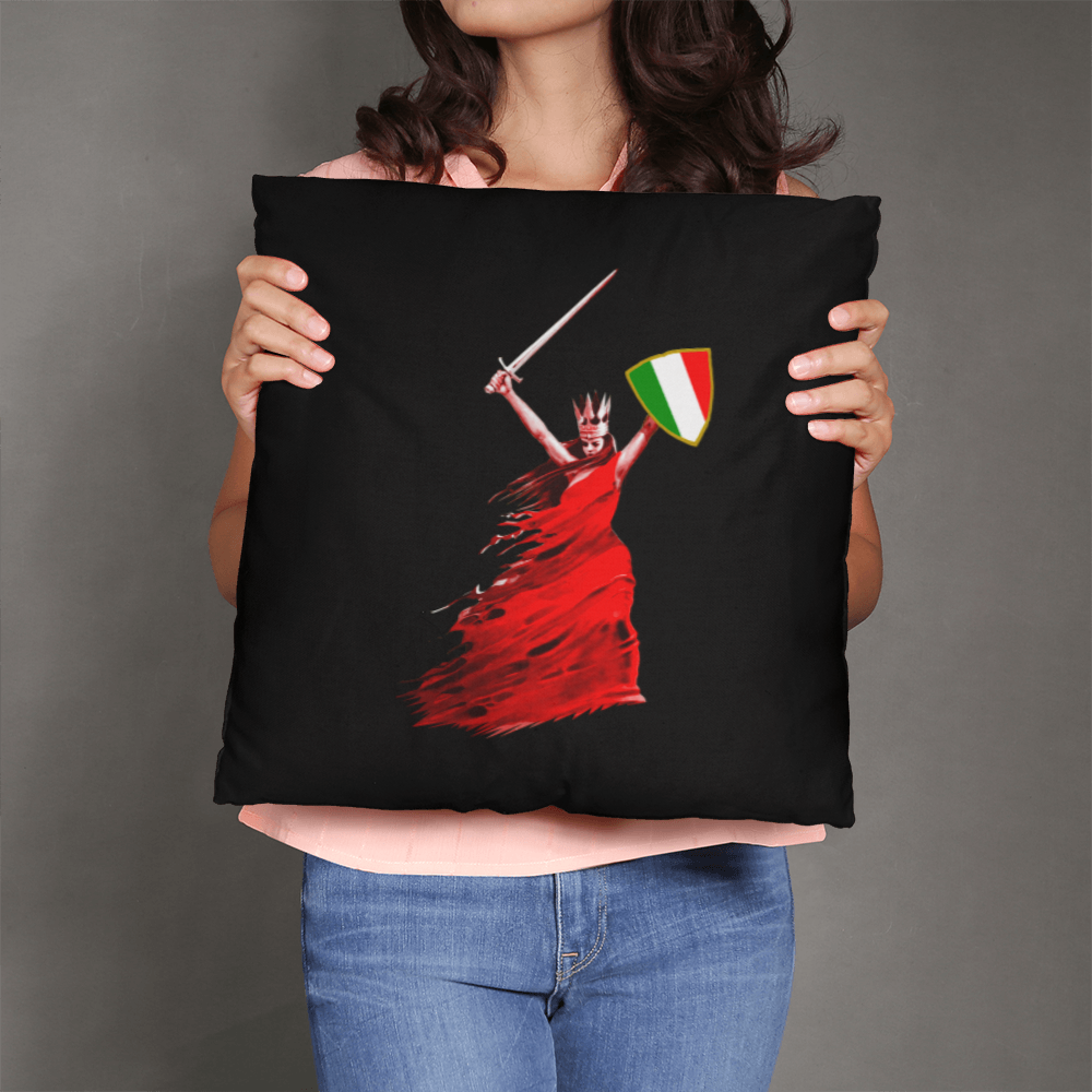 Italian Woman Warrior Throw Pillow with Insert - Decorative Set