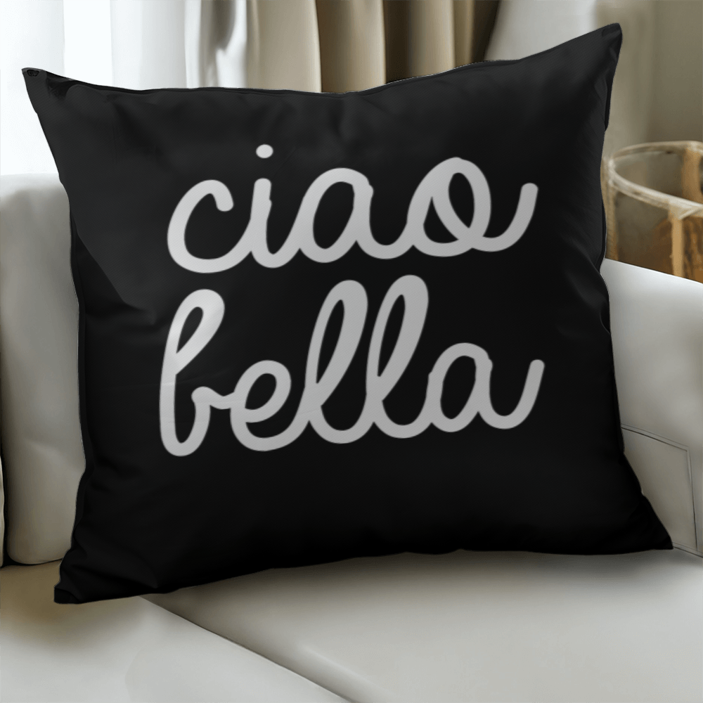 Ciao Bella Pillow Cover with Insert - Black SO