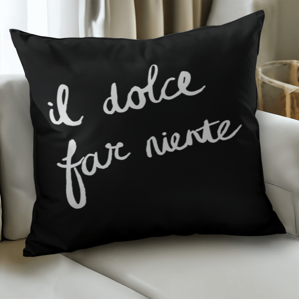 Sweetness of Doing Nothing Throw Pillow Cover with Insert - Black SO