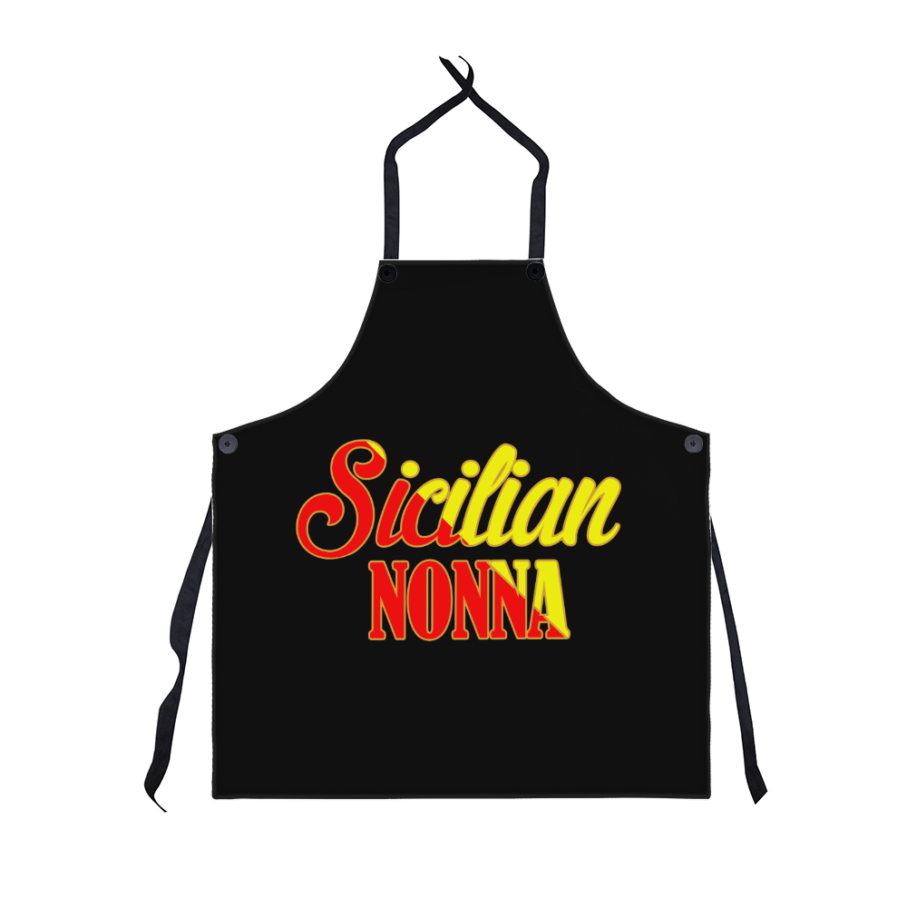 Sicilian Nonna Apron Black 27"x30"