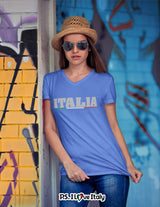 Italian Shirts- Women’s Italy V-Neck T-Shirt Style with Italia Design