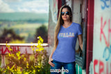 Italian Shirts- Women’s Italy V-Neck T-Shirt Style with Italia Design