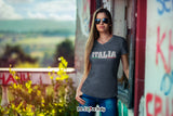 Italian Shirts- Women’s Italy V-Neck T-Shirt Style with Italia Design