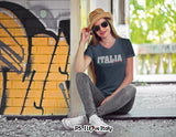 Italian Shirts- Women’s Italy V-Neck T-Shirt Style with Italia Design