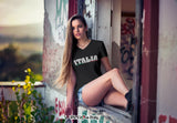 Italian Shirts- Women’s Italy V-Neck T-Shirt Style with Italia Design