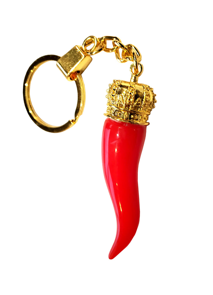 Italian Horn Keychain - Red with Gold Chain – P.S. I Love Italy