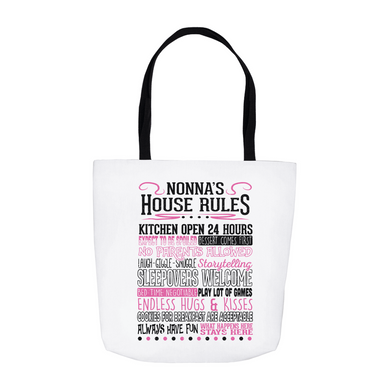 Nonna's House Rules Tote Bag - White