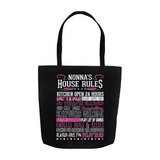 Nonna's House Rules Tote Bag - Black