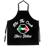 Kiss the Cook She's Italian Apron in Black