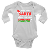 Santa Nonna Long Sleeve Baby Onesie