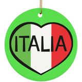 SUBORNC Ceramic Circle Ornament - Italia Heart