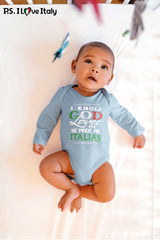 God Made Me Italian Long Sleeve Baby Onesie