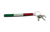 Italian Flag Jeweled Keychain