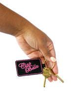 Ciao Bella Keychain - Black with Pink Embroidery
