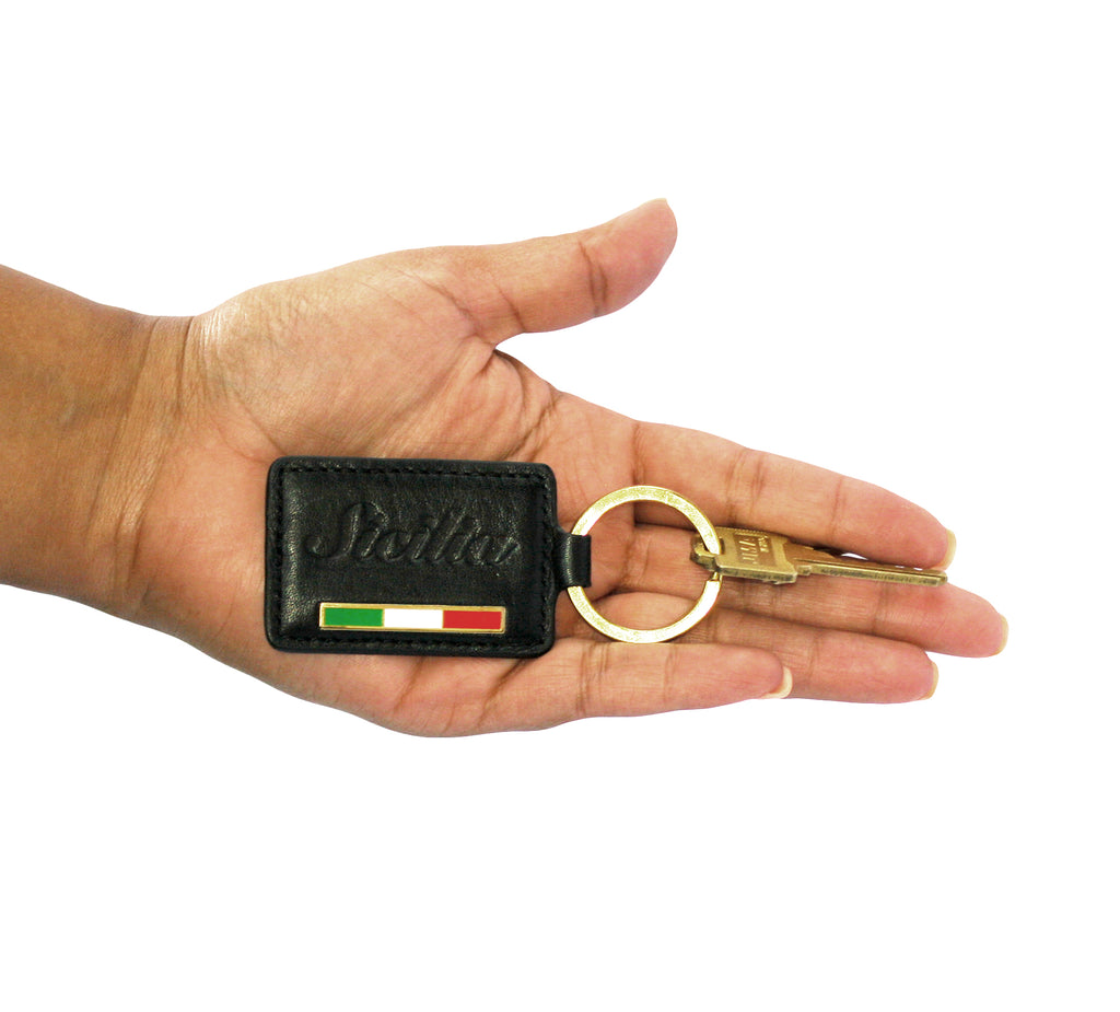 Italia Keychain - Black Embossed Leather – P.S. I Love Italy