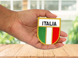 Italia Flag Shield Iron On Patch
