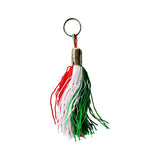 Italian Flag 6" Tassel Keychain with Italia Engraving