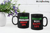 Italian Husband & Wife Happy Life 11oz Combo Mug