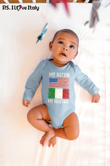 Italian My Nation Long Sleeve Baby Onesie