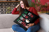 Life Begins After Coffee Decorative Throw Pillow Set (Pillow Cover and Insert)