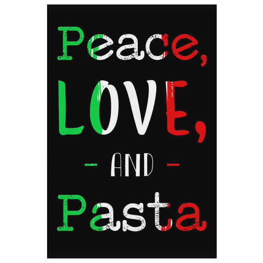 Peace Love Pasta Canvas Wall Art Portrait