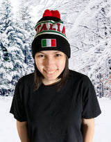Italia Knit Ski Beanie Cap with Pom