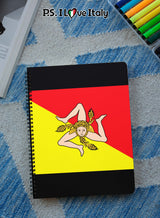 Sicilian Flag Spiral Bound Notebook