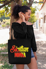 Sicilian Nonna Tote Bag - Black