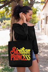 Sicilian Princess Tote Bag - Black